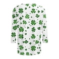 thumbnail image 4 of FDGIU ‌‌‌‌‌‌‌Women's St. Patrick's Day Graphic Tee - Short Sleeve Crew Neck Comfort Fit Shamrock Print, 4 of 5