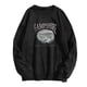thumbnail image 1 of Gibobby Temperamento Pullover Top Sudadera con estampado diario para mujer, suéter largo con estampado de letras y cuello redondo, sudadera de manga larga con estampado de mon(Negro, M), 1 of 5