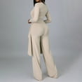 thumbnail image 4 of Womens Fashion Casual Long Sleeve V Neck Irregular Two Piece Set Work Suit Women Interview Outfits Women Suits Dressy Pant Suits Two Piece Leather Suit Lady Pant Suits Womens High Waist Ruffle Overlay, 4 of 6