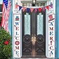 thumbnail image 5 of Letrero de porche del 4 de julio, bandera patriótica americana, pancarta para puerta del Día de la Independencia, decoraciones para patio de fiesta interior y exterior, 5 of 5