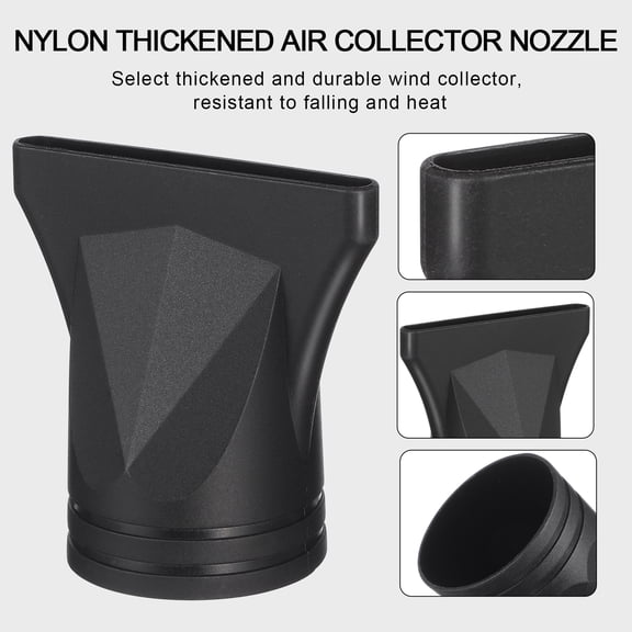 LOLIPPYY 2-Pack Black Hair Dryer Nozzles, Durable Nylon Blow Dryer Attachments for Enhanced Styling Performance