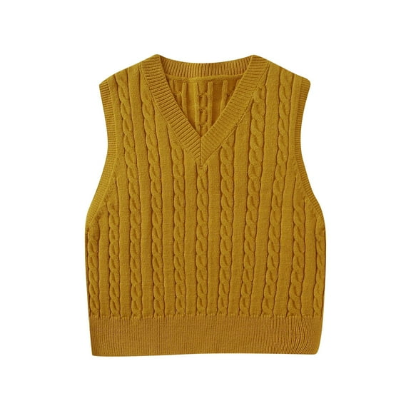 Women's Sweater Vest Casual V-Neck Pullover Shirt Collision Color Sleeveless Sweater Vest Aesthetic Clothes TBKOMH
