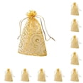 thumbnail image 1 of Bearachild Gift Bag Drawstring Wedding Mesh Snacks Portable Pouch Festival Reusable Favor Organizer Packaging Craft Birthday Oro 10piezas, 1 of 6