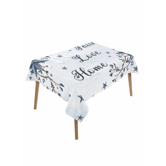Texas Star Country Table Cloth, Waterproof Tablecloth for Rectangle Tables, Blue Farmhouse Branches Reusable Washable Fabric Table Cover for Restaurant Kitchen Dining Tables 60"x84"