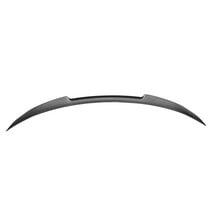 Ikon Motorsports Trunk Spoiler Compatible With 2024-2025 Tesla Model 3 Carbon Fiber Print Blow Molding ABS V Style Rear Wing Tail Lip Deck Lid Bodykit