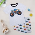 thumbnail image 5 of Little Boys Outfit Sets Adorable Truck Print Crew Neck T-Shirt & Soft Fleece Shorts 2-Piece Outfit Toddler Car Theme 2-11 T, 5 of 5