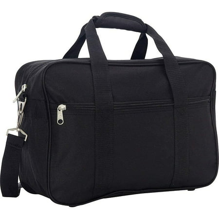 Black Carry-on Briefcase with Soft Shoulder Strap Overnight Bag Duffel Bag Travel Bag Polyester ...