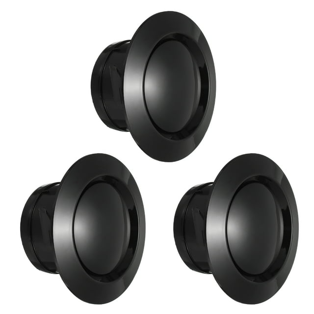 Uxcell 4 Inch Round Air Vent, 3pcs ABS Adjustable Soffit Exhaust Vent Cover, Black