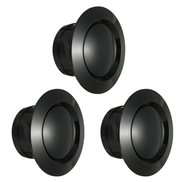 Uxcell 4 Inch Round Air Vent, 3pcs ABS Adjustable Soffit Exhaust Vent Cover, Black