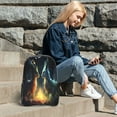 thumbnail image 6 of Honeii Firefly Forest Fox Print Clear Backpack Heavy Duty Transparent Bag 17" See Through BookBag for Women Men Adults Work Festival Sports Travel, 6 of 7