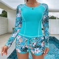 thumbnail image 7 of NOLDARES Long Sleeve Swimsuits for Women Two Piece Set Rash Guard Bathing Suit Long Sleeve Swimwear(Light Blue,M), 7 of 7