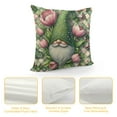 thumbnail image 4 of YANMS Hello Spring Gnome Sunflower Decorative Throw Pillow Covers, Tulip Flower Teal Porch Outdoor Home Decor, Pink Floral Butterfly Seasonal Couch Cushion Case, 4 of 5