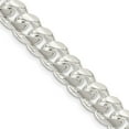 thumbnail image 2 of Diamond2Deal 925 Sterling Silver 8.5mm Domed with Side Diamond-Cut Curb Chain Necklace for Men 26", 2 of 5