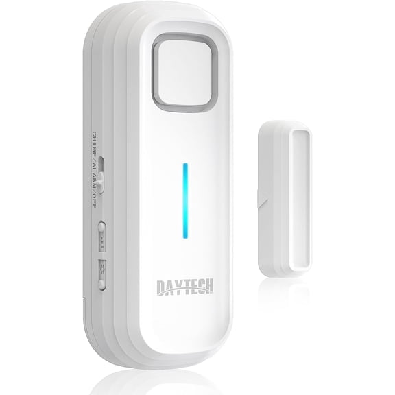 DAYTECH Fridge Door Alarm, Plastic Wireless Refrigerator Alert with 1–4 Mins Delay, 0–120 Db Volume for Freezer and Home, White