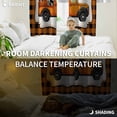 thumbnail image 3 of Fsddascl Halloween Blackout Curtains for Bedroom/Living Room, Thermal Insulated Kitchen Curtains, Orange Black Plaid Truck Gnomes Pumpkins Grommet Darkening Window Treatment Drapes 52"x84"x2, 3 of 6