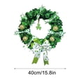 thumbnail image 3 of SHENGXINY St.Patricks Day Wreath for Front Door St. Patrick's Day Green Decoration Wreath Home Decoration Ornaments Green, 3 of 9
