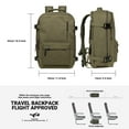 thumbnail image 4 of KAUKKO Canvas Travel Backpack, Personal Item Airline Approved, Carry On Backpack with Multi-Pockets and Shoe Pouch, fit 15.6 inch Laptop, 40L Weekender Bag, 11-ARMYGREEN, 4 of 5