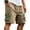 Khaki, variant on Men's Color Block Cargo Shorts Elastic Drawstring Waist Multi Pockets Casual Shorts Summer Outdoor Hiking Workout Cotton Blend Shorts for Men