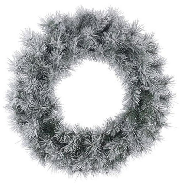 Vickerman 24 Pouces Couronne de Pin Non Éclairée Givrée