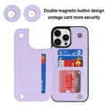 thumbnail image 7 of Nalacover Case for iPhone 11 Card Holder Wallet Case, RFID Blocking Luxury PU Leather Fashion Back Flip Cover with Kickstand Magnetic Buttons Shockproof Case for iPhone 11, Purple, 7 of 7