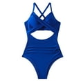 thumbnail image 2 of KYAIGUO Women's One Piece Swimsuit Backless Strappy Cross Monokini High Waist Beach Bathing Suit Cross Backless Bikini One Piece Quick Dry Swimwear, 2 of 11