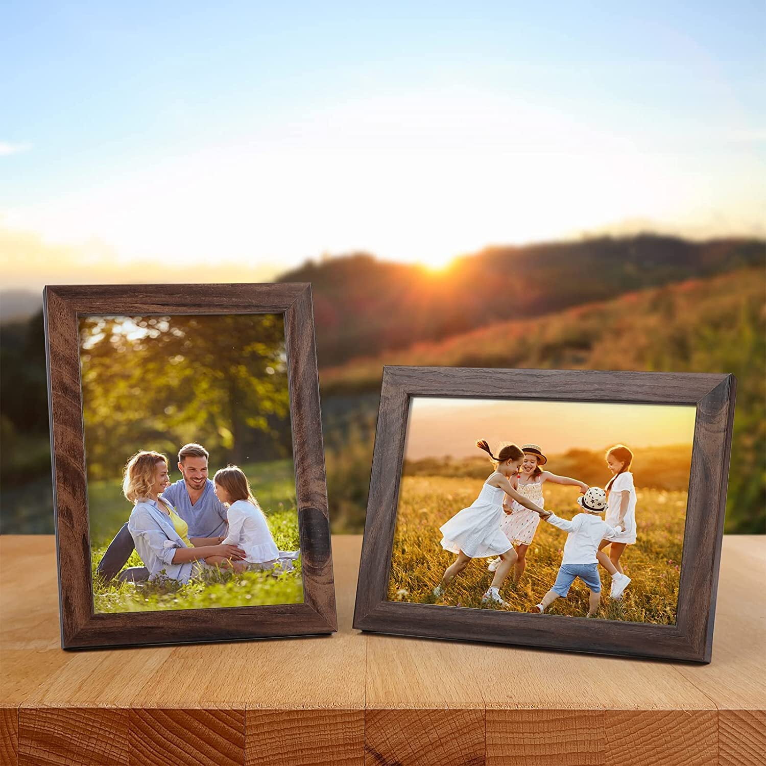 4x6 Rustic Brown Picture Frame Set Pack of 2 4x6 Wood Picture