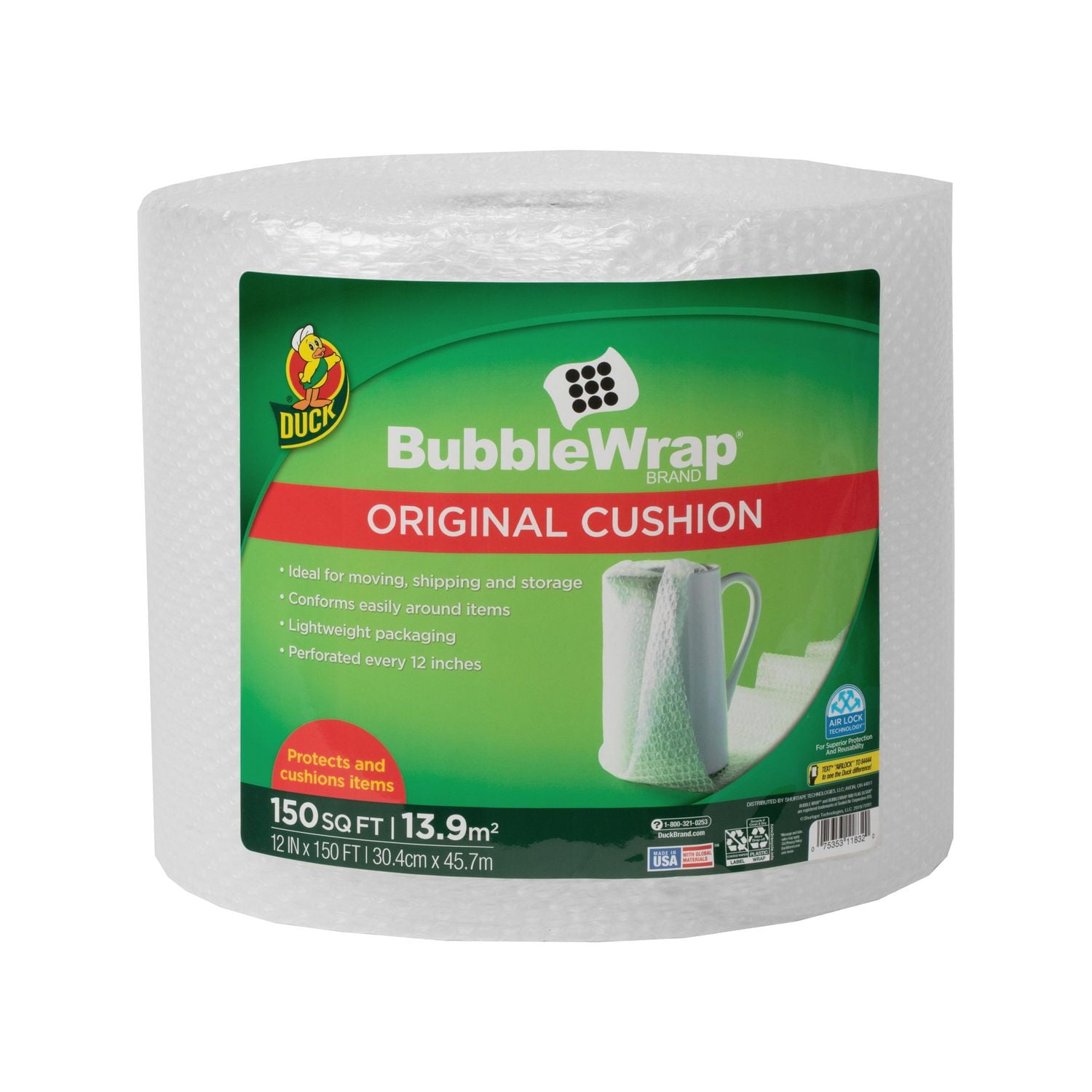 Duck Brand Original Bubble Wrap Cushioning - Clear, 12 in. x 150 ft.