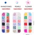 thumbnail image 2 of 3780 piezas Nail Charms Art Rhinestones Flower Pearls Kit, pegatinas de uñas Gems 3d Flower Rhinestones para uñas Accesorios Cosas Manualidades Maquillaje facial Diente G, 2 of 5