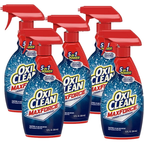 OxiClean Max Force Laundry Stain Remover Spray 12 Ounce, set of 5