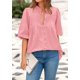 thumbnail image 3 of Blusa PRETTYGARDEN para mujer, verano 2025, manga corta, rosa, 3 of 9