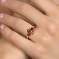 thumbnail image 4 of Gem Stone King 18K Yellow Gold Plated Silver Ecstasy Mystic Topaz and Red Created Ruby Engagement Ring for Women | 2.50 Cttw | Oval 9X7MM | Gemstone November Birthstone | Size 5, 4 of 6