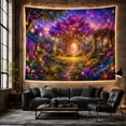 thumbnail image 6 of Mystical Forest Path and Glowing Temple Tapestry Wall Hanging, 6 of 7