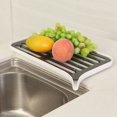 thumbnail image 3 of Plastic Dish Drainer Drying Tray Large Sink Drying Rack Countertop Drainer Kitchen Tray Filter-White, 3 of 5