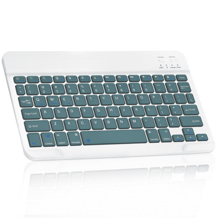 Ultra-Slim Bluetooth rechargeable Keyboard for TCL 20L and all Bluetooth Enabled iPads, iPhones, Android Tablets, Smartphones, Windows pc -Pine Green