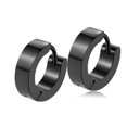 thumbnail image 1 of Pendientes de aro de acero inoxidable TUNC negro 1 par, 1 of 3