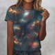 thumbnail image 5 of Blusas para las Mujeres Casual de Manga Corta Cuello Redondo Estampado de Poliéster Blusa, Top de Moda para la Primavera Verano Diario Y Fiesta, 5 of 8