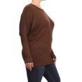thumbnail image 2 of Pastel by Vivienne Women's Jersey Knit Dolman Top Brown XXX-Large, 2 of 4
