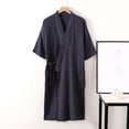 thumbnail image 4 of SDNall Mens Bathrobes Pajamas Fashion Robe Bathrobe Three Quarter Sleeve Soft Autumn Pajamas Sizes:L-2XL, 4 of 9