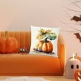 thumbnail image 2 of 18x18'' Watercolor Pumpkin Pillow Covers Fall Decorations for Home, Halloween Thanksgiving Autumn Harvest Linen Throw Pillow Covers Couch Cushion Case for Proch Sofa Living Room Home Decor, 2 of 8