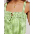 thumbnail image 5 of Women Y2k Tank Top Spaghetti Strap Peplum Camisole Sleeveless Tie Front Ruffle Hem Top Streetwear Green S, 5 of 8