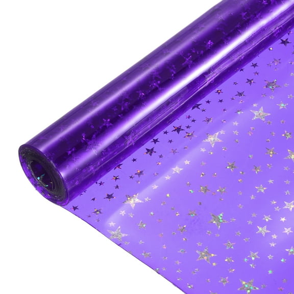 Holographic Clear Vinyl Film Sparkle Holographic Fabric 12"x48",Purple