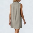 thumbnail image 5 of Odbmxy Summer Women's Shirt Dress Collared Casual Sleeveless Plain Shift Womens Dresses Mini Everyday Tiered, 5 of 6