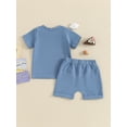 thumbnail image 4 of Bagilaanoe 2pcs Toddler Baby Boy Shorts Set Short Sleeve Letter Print T Shirt Tops + Shorts 6M 12M 18M 24M 3T Kids Casual Summer Clothes, 4 of 7