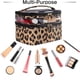 thumbnail image 4 of Double-layer Cosmetic Bag Makeup Bag Travel Makeup Bag Makeup Bags for Women Cosmetics Cases Portable Waterproof Foldable (Leopard), 4 of 4
