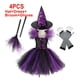 thumbnail image 3 of Disfraz de bruja de Halloween para niñas, traje de Cosplay para carnaval, Fiesta infantil, conjunto de ropa para niños, bolsa, sombrero, escoba, 3 of 5