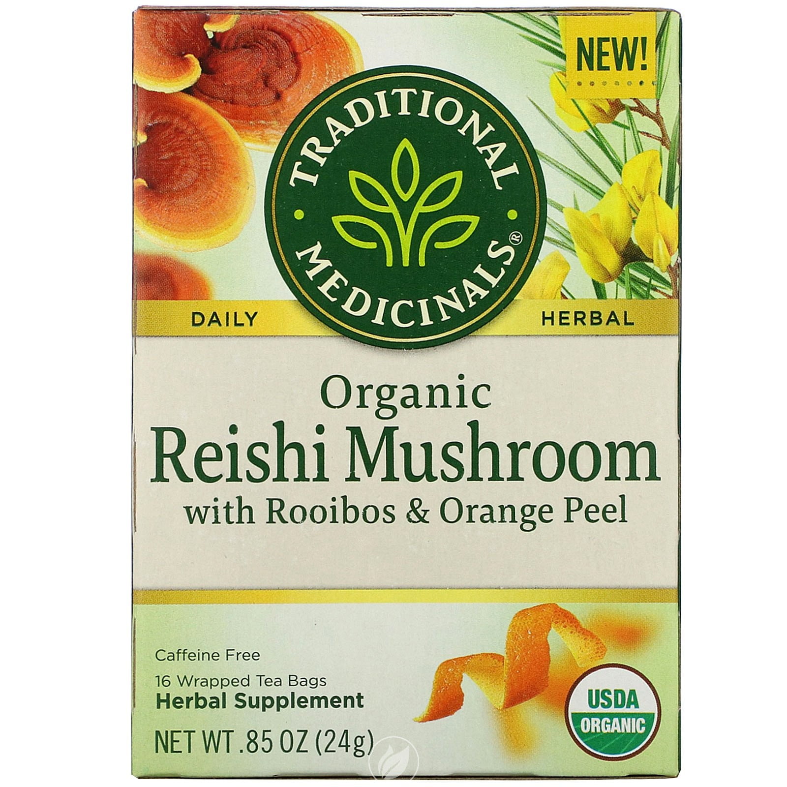 Traditional Medicinals Teas Organic Reishi Mushroom Rooibos Orange Tea