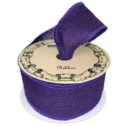 Purple Fabric Burlap Woven Ribbon - 2 1/2" x 10 Yards, Wired Edge, Christmas Tree Ribbon, Rustic Jute Decor, Mardi Gras, Halloween, Holiday Decor, Spring, Wreath, Garland, Swags