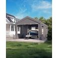 thumbnail image 2 of Kojooin 10' x 20' Heavy-Duty Carport, Portable Garage, 180g PE Waterproof Canopy and 8 x 1.0 mm Poles for Full-Size Pickup Trucks, Boats, and SUVs - Gray, 2 of 7