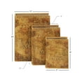 thumbnail image 3 of DecMode World Map Faux Book Storage Brown Faux Leather Decorative Box with Green and Orange Accents, 3 Count, 3 of 9