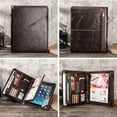 thumbnail image 3 of High-end Laptop Bag for Ipad Pro12.9 Leather Protective Case Multi-functional A4 Paper Zipper Men's Holster Wallet Cassette Bag (Coffee,12.9In inch), 3 of 7